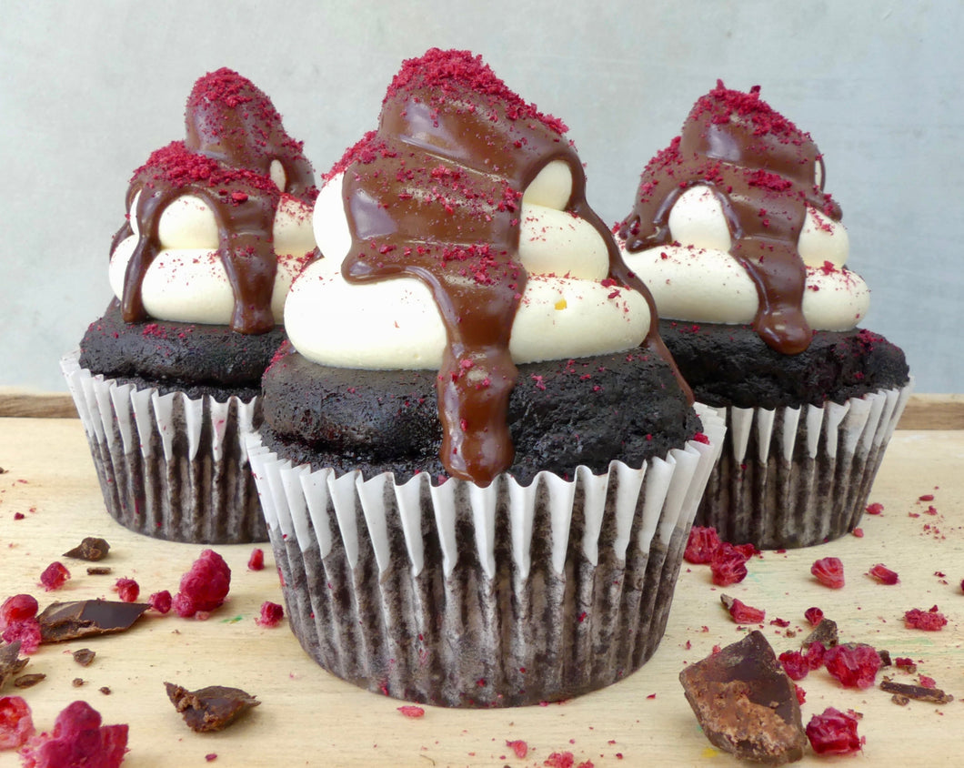 GF Chocolate and Raspberry Cupcakes